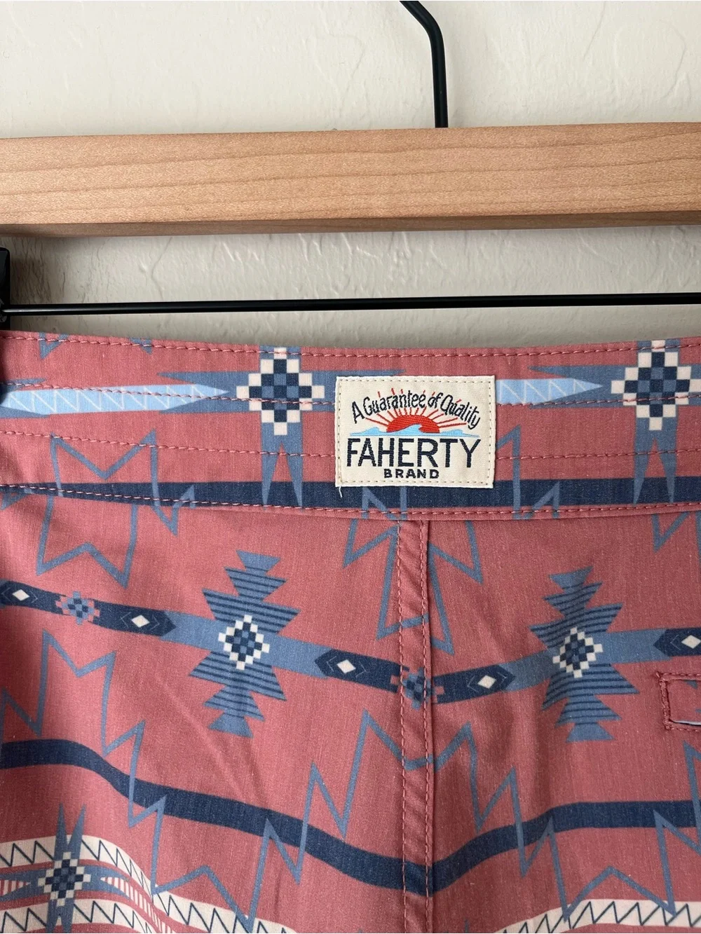 Faherty classic board shorts rose pink southwest pattern 32